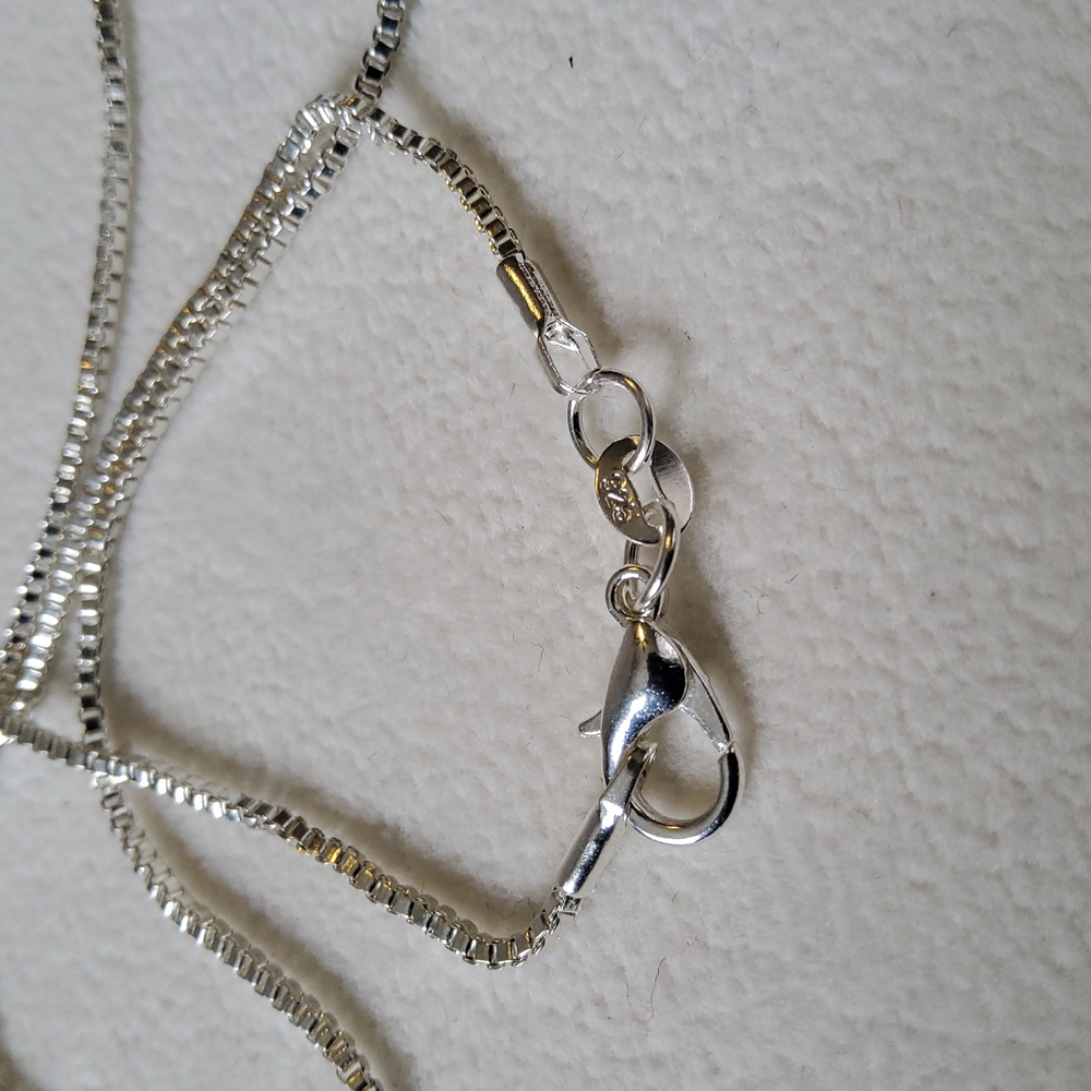 Sterling Silver Aquamarine Necklace 30” *Last One* - Picture 9 of 9